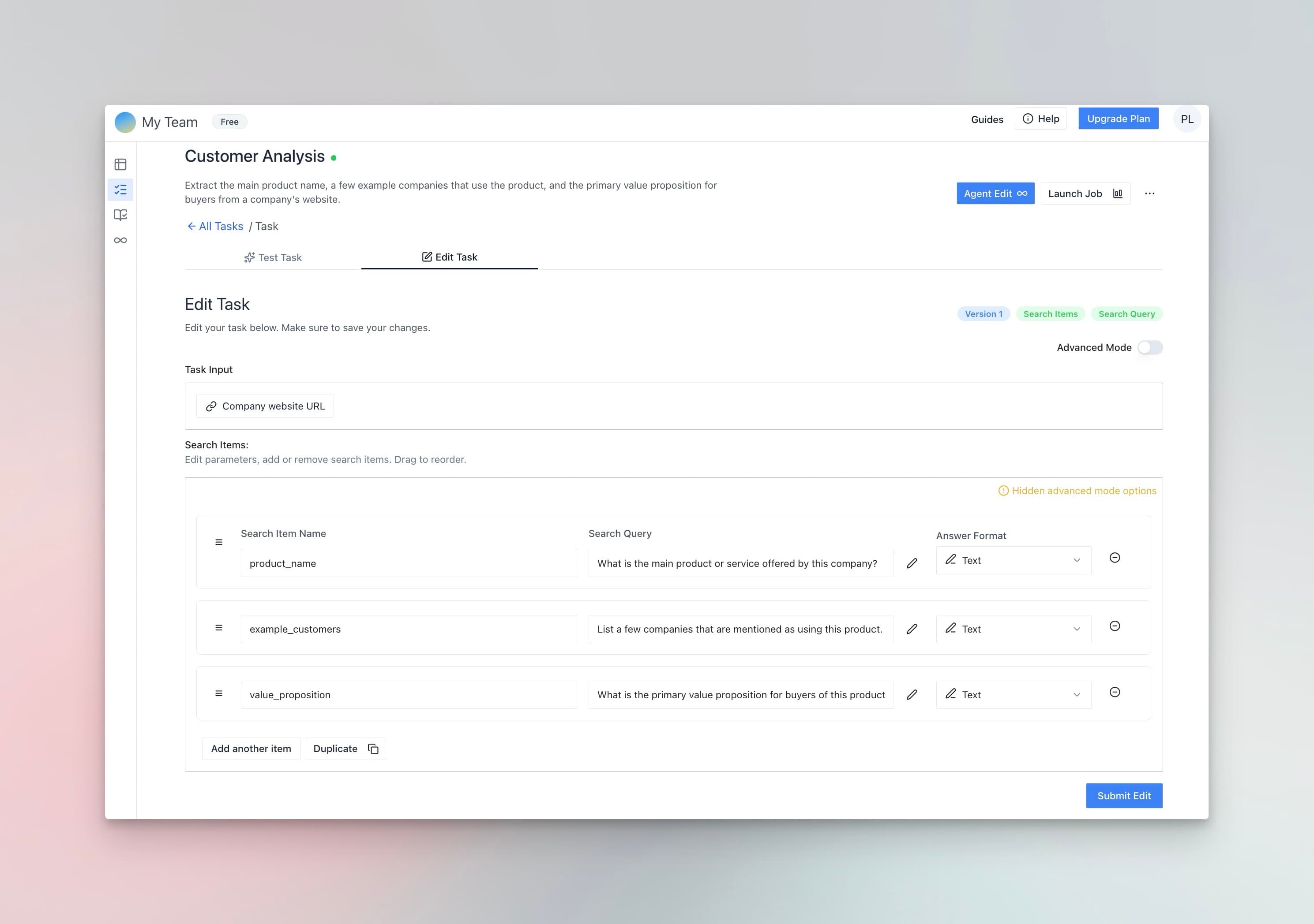 Test AI scraping agent