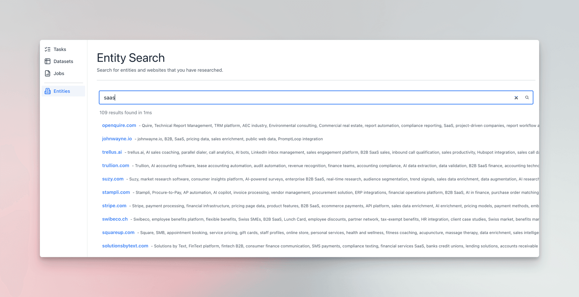 Entity-Research-Search