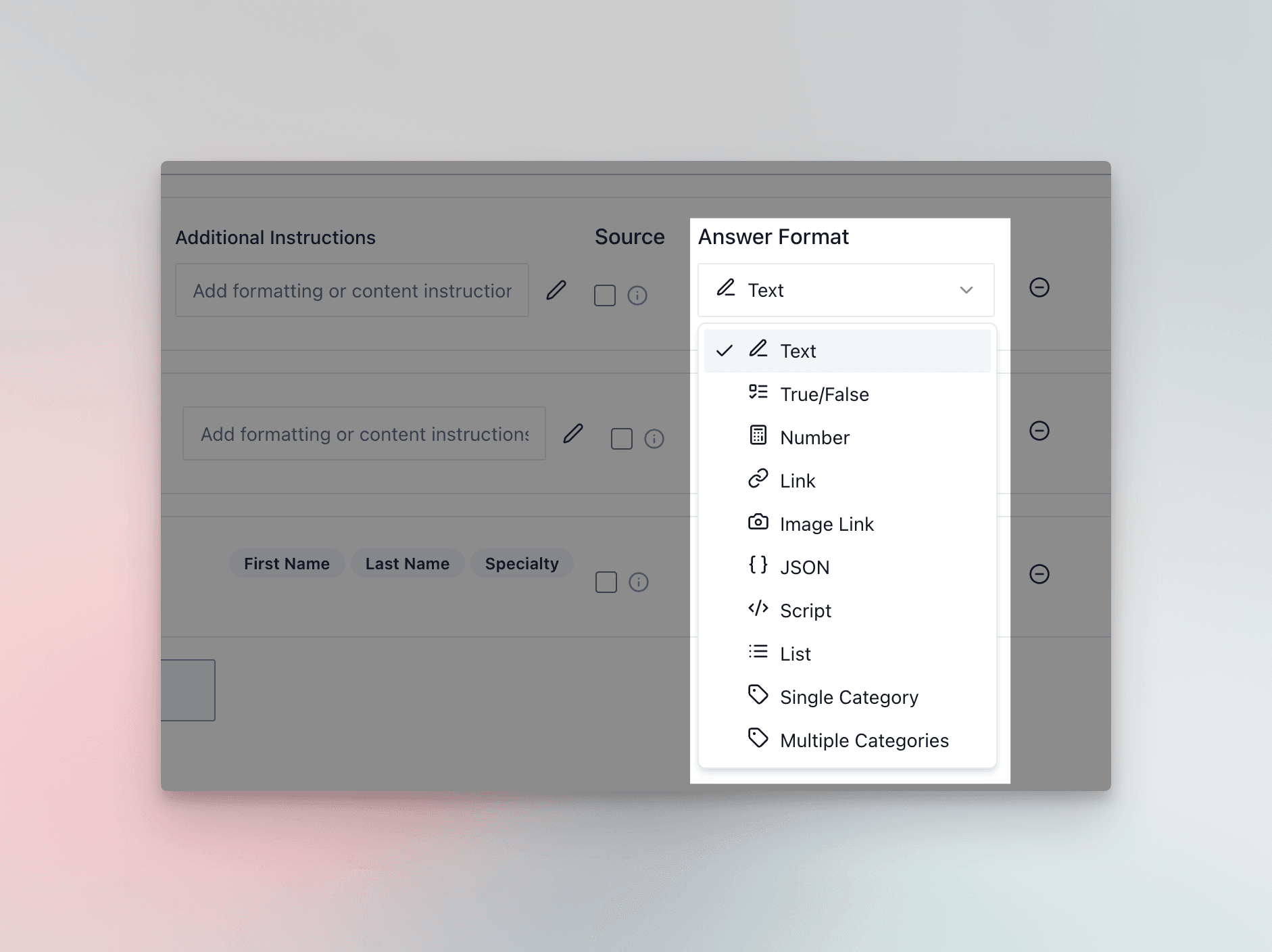 Formatting Options