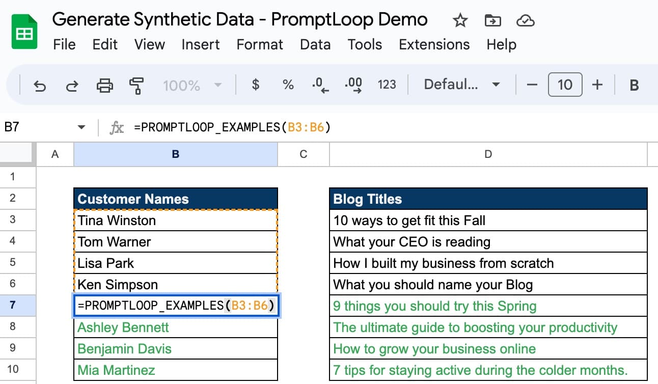 Generate Examples