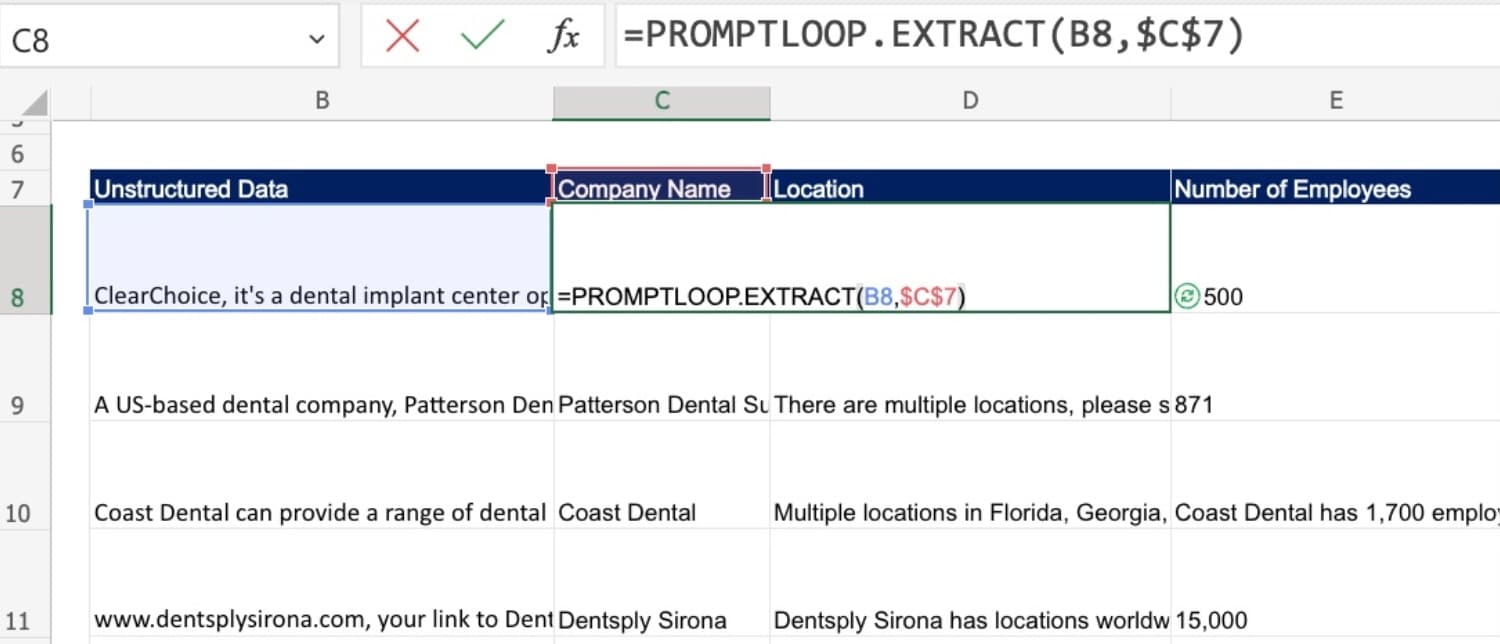 Extract information