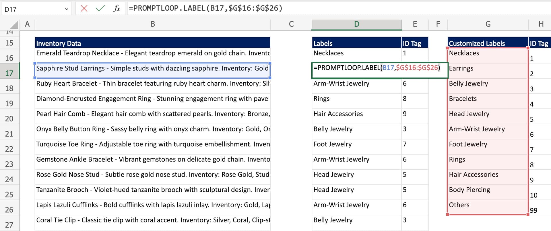 AI inventory labeling