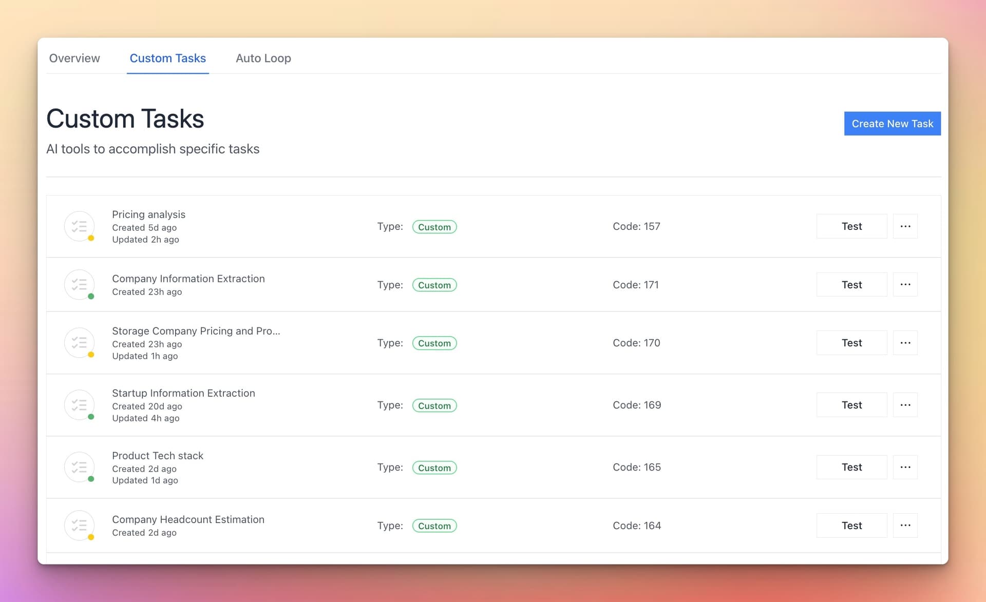 Custom Tasks AI job automation